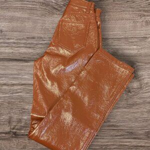 Abercrombie & Fitch Patent Leather 90s Straight Ultra High Rise Pants 24/00L